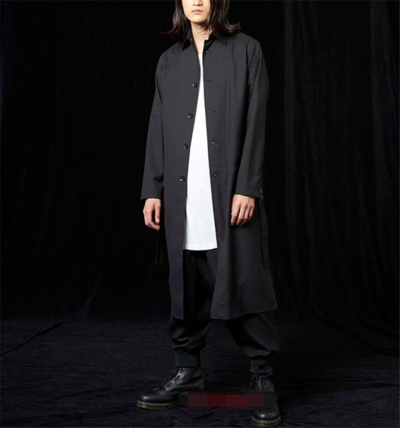 

men's trench coats windbreaker autumn and winter loose youth knee fashion long coat sleeve leisure thin personalized top, Tan;black