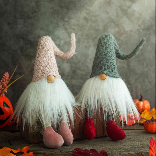 

qiaochi 2022 new decoration knitting leg long hat doll tableornament