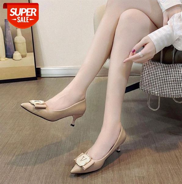 

women's high-heeled shoes european fashion v-shaped buckle professional #py6v, Black