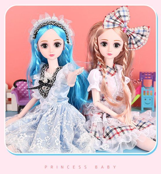 

60cm BJD Doll with Princess Clothes Accessories Movable Jointed 1/3 Dolls Wedding Gown Dress Toys for Girls Gift