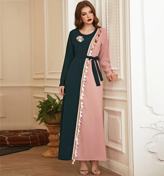 

ethnic clothing muslim dress women dubai turkey robe embroidery kaftan long sleeve wild dresses caftan abaya islamic plus size, Red