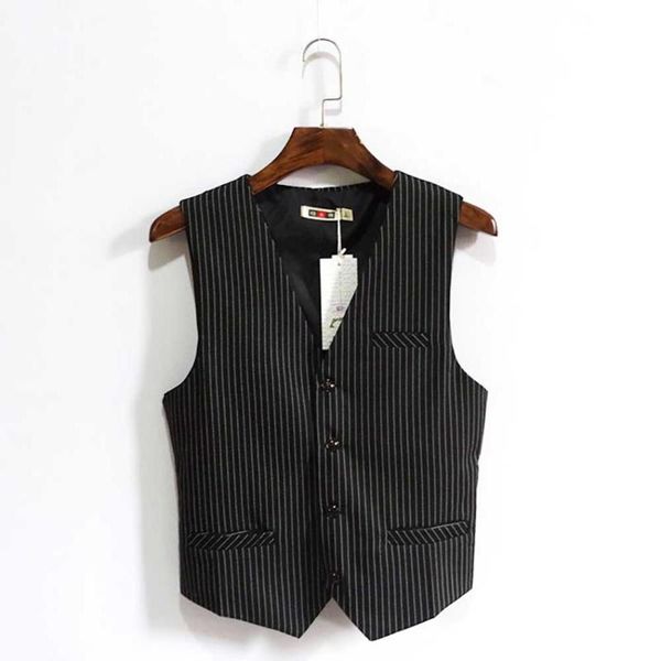 

men's vests british style suit vest men casual stripe slim blazer wedding office waistcoat korean fashion plus size -7xl, Black;white