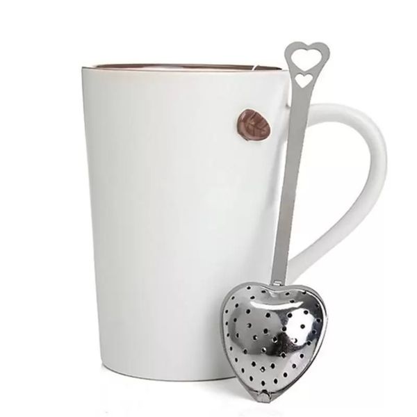 

stock heart shaped tea infuser mesh ball stainless strainer herbal locking tea infuser spoon strainer steeper handle shower table tool xu