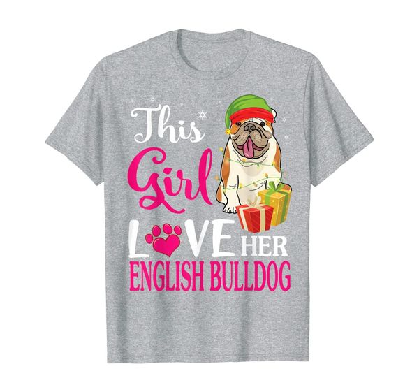 

snow this girl love her english bulldog noel costume gifts t-shirt, White;black