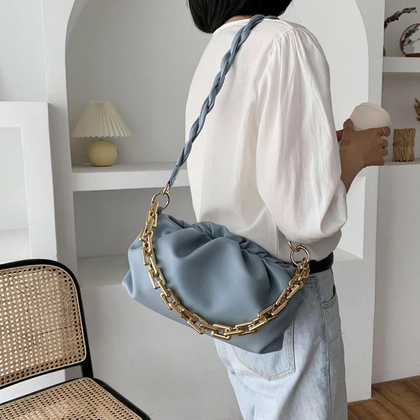 

wave strap belt design pu leather crossbody bags for women 2021 small gold metal shoulder handbags female fashion totes