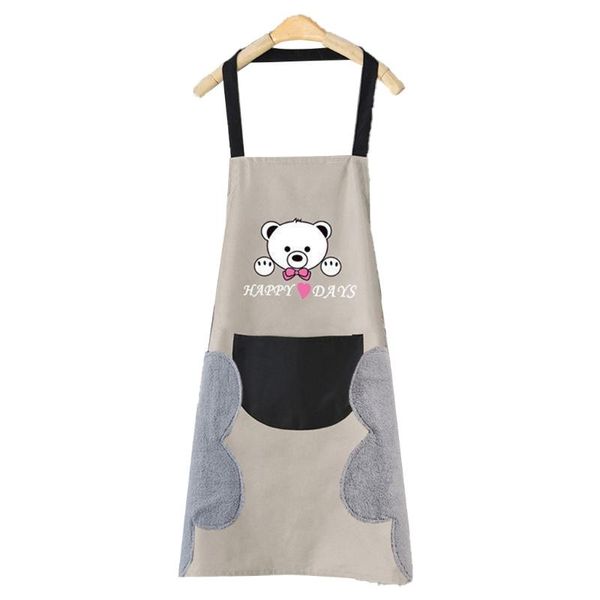 

aprons women kitchen apron with hand towel pockets cute bear hanging neck waterproof