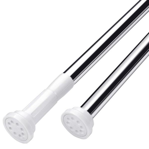 

shower curtains 1pc thickened stainless steel punch extendable clothes drying pole curtain rod retractable tension for home bath
