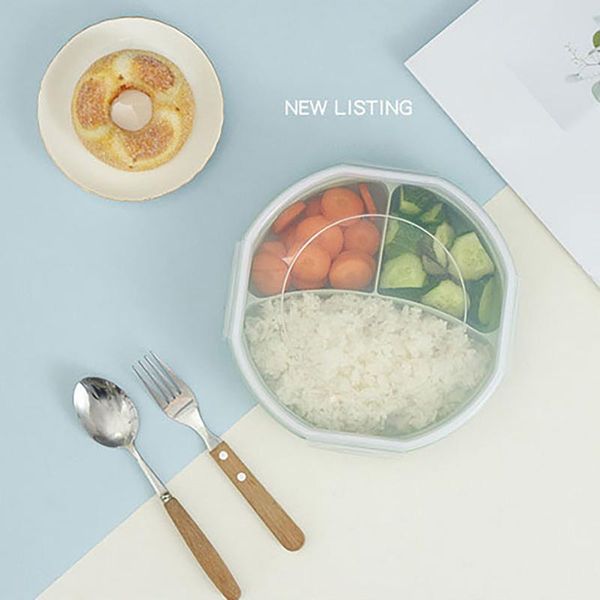 

dinnerware sets 25#children's bento box leak-proof 3 compartment lunch reusable storage container lunchbox