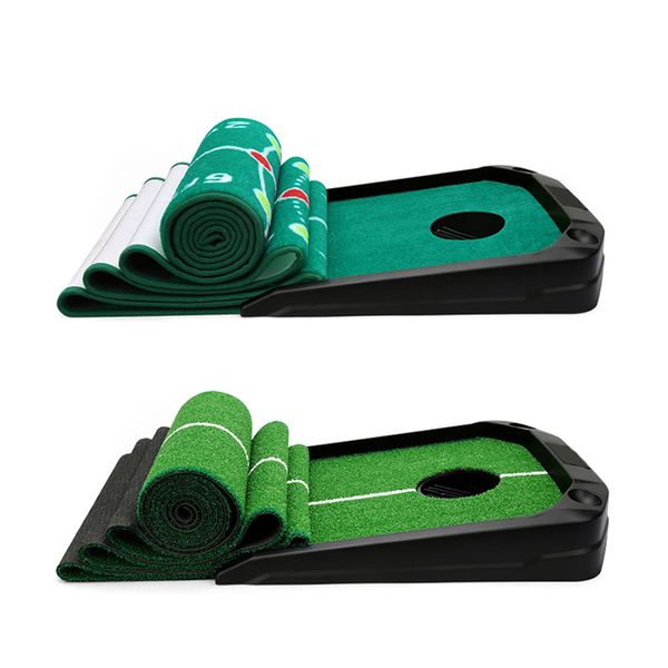 

indoor outdoor golf putting green mat with auto ball return function portable mini practice training aid improve your putt game