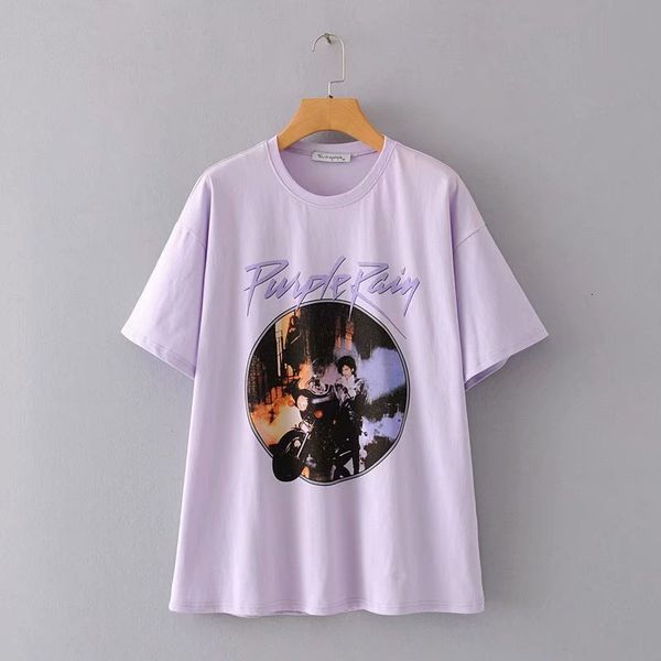 

women's t-shirt women cotton t shirts purple letter printed tee shirt fashion spring summer casual t-shirts streetwear tees s, White