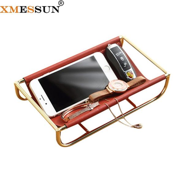 

ly jewelry storage box fashion leather tray earring phone watch cosmetic lipstick ins xms186 bags & cases