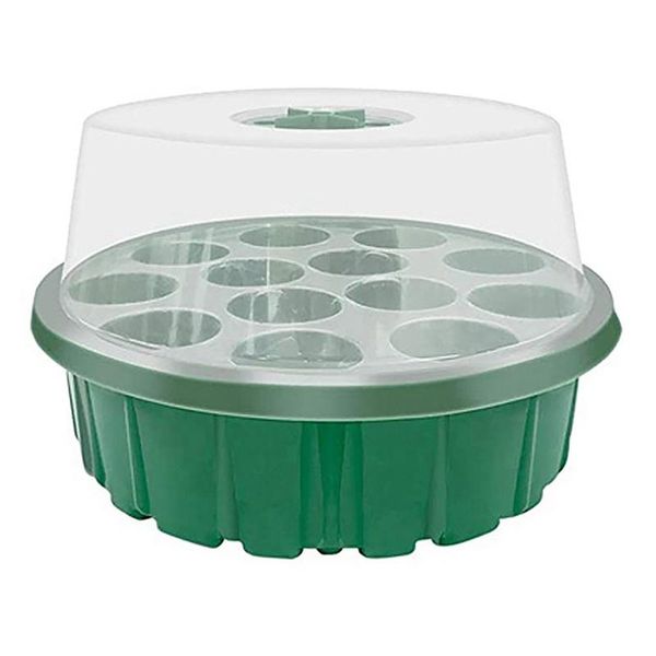

planters & pots seed starter tray, humidity adjustable with dome base greenhouse grow trays mini propagator for seeds growing starting