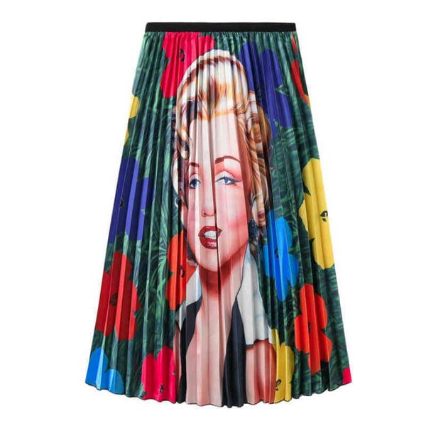 

skirts skirts spring fancy printed maxi skirt style monroe beauty striped dotts colorful a-line pleated long s y3pv, Black