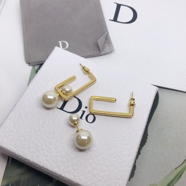 

design jewelry 2021 new letter pearl earrings for women xqsu, Golden