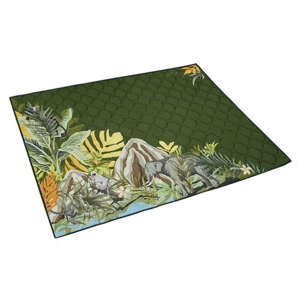 

outdoor pads camping cotton waterproof coating mat printed easy to carry thicken foldable picnic blanket for beach green cushion