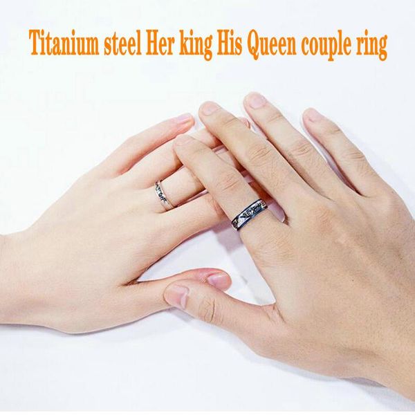 

cluster rings titanium steel couple ring her king his queen and, Golden;silver