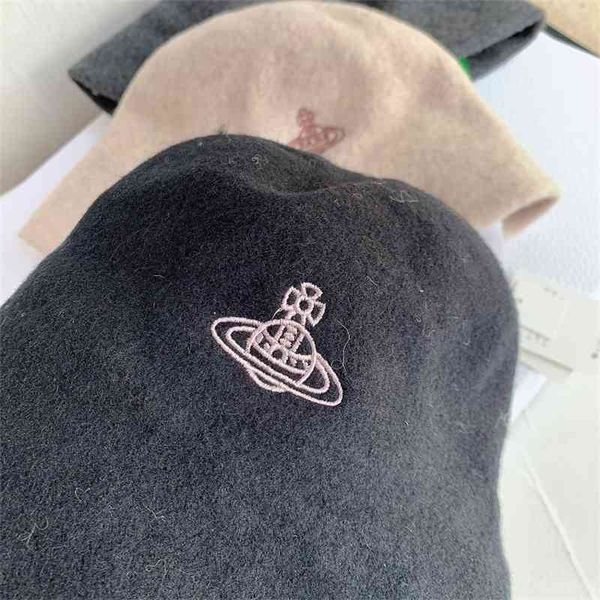 

new elegant and the empress dowager's all wool classic saturn embroidery versatile fisherman's hat basin women's black friday, Blue;gray