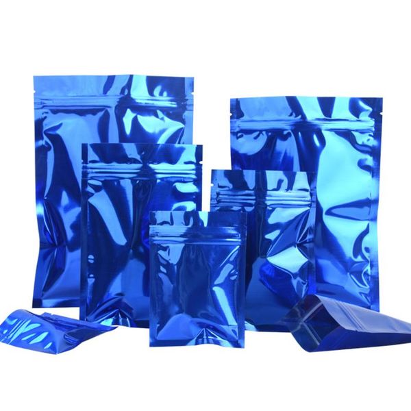 

blue aluminum foil bag plastic bags storage packaging pouches resealable zipper