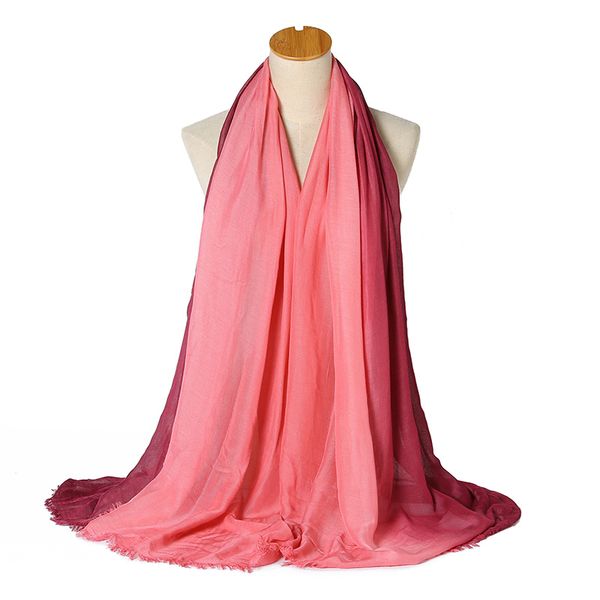 

ladies fashion scarf gradient color hand-painted soft shawl 17 colors, Blue;gray