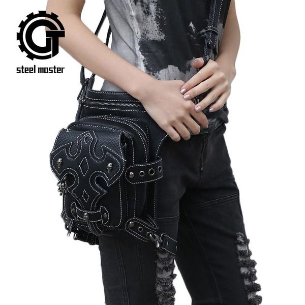 

waist bags steelmaster multi-functional retro rock skull mini fashion male shoulder bag and cell phone pockets women