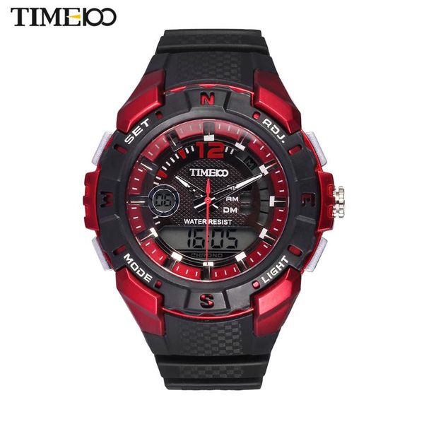 

men multifunction dual-time sport watch black rubber strap quartz digital military watches relogio masculino esportivo wristwatches, Slivery;brown
