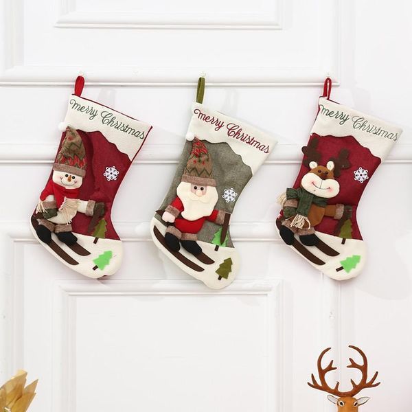 

christmas decorations ornaments socks decoration present santa claus merry deer snowman calcetines navidad home decor de50sd