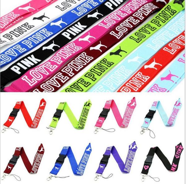 

cell phone straps & charms lanyard sports multicolor for keys chain id cards holder detachable buckle 2.5cm pink heart lanyards