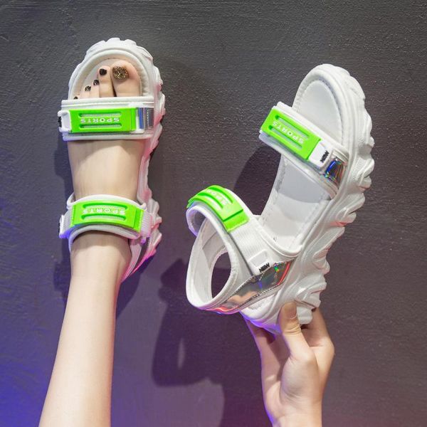 

women sandals summer platform shoes breathable comfortable wedge walking white ladies dress, Black