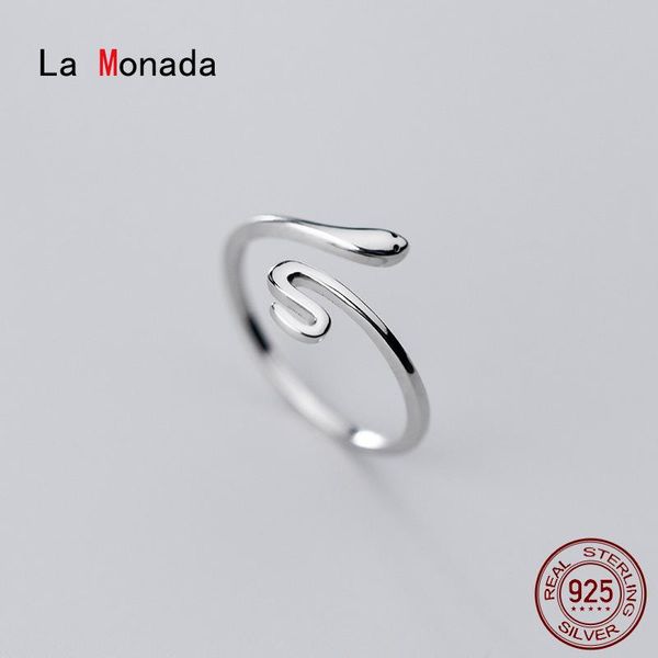 

cluster rings la monada snake 925 sterling silver women korean minimalist jewelry finger for open, Golden;silver