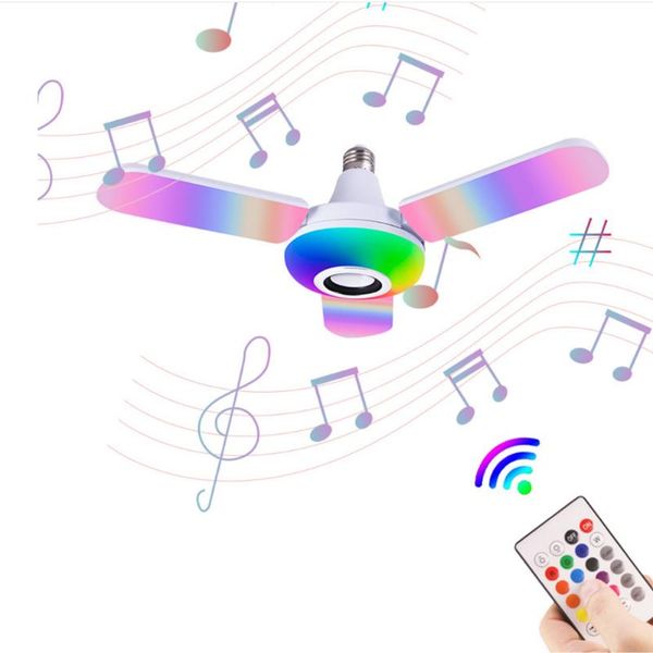 

bulbs smart e27 rgb led lamp with bluetooth speaker 40w 50w light bulb adjustable music wireless foldable