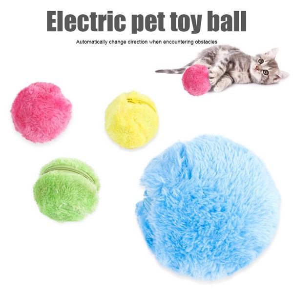 

automatic rolling pet dog cat toy electric ball chew resistant fluffy dc156 toys