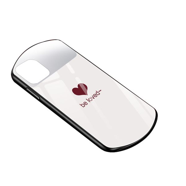 Cep telefonu kılıfları moda aşk kalp makyaj aynası iphone 12 13 15 14 pro max x xr xs 7 8 artı lüks temperli cam sert arka kapak ofab