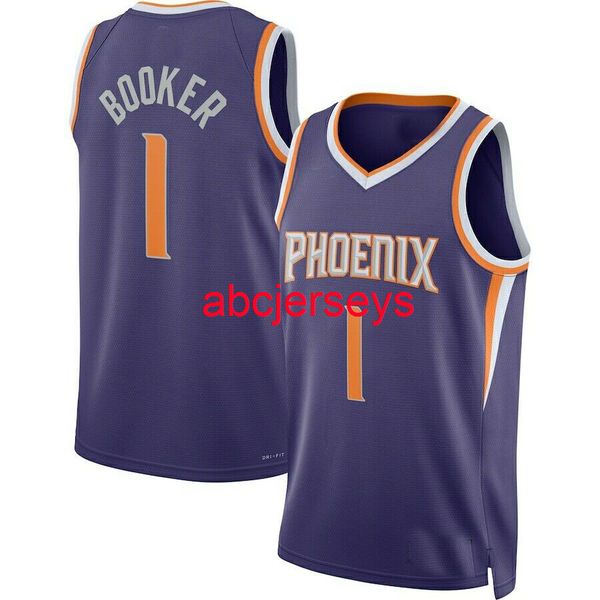 

men women youth devin booker #1 purple 2021/22 diamond swingman jersey embroidery basketball jersey xs-5xl 6xl, Black