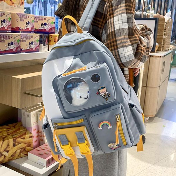 

enopella fashion women backpack waterproof ladies cute kawaii nylon bookbag for teenager girl school bag female mochila rucksack