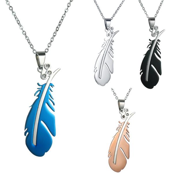 

pendant necklaces fashion feather necklace long sweater chain statement jewelry leaf for women collier femme collar kolye gift, Silver