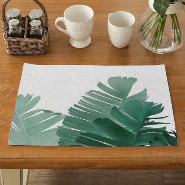 

mats & pads fuwatacchi boreal europe style pattern table mat summer leaf napkin placemat kitchen decoration dining place