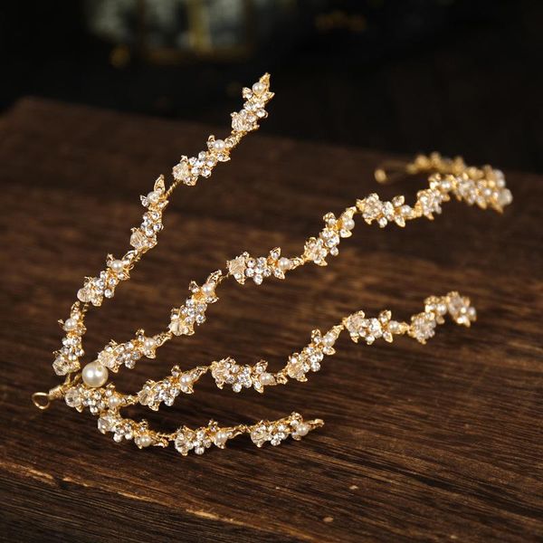 

hair clips & barrettes ly claw shaped headband 4 row luxury shiny rhinestone inlaid for female wedding birthday accessories, Golden;silver