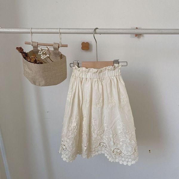 

milancel 2021 spring new kids clothes skirt korean girl sweet embroidered flower skirt 210331, Blue