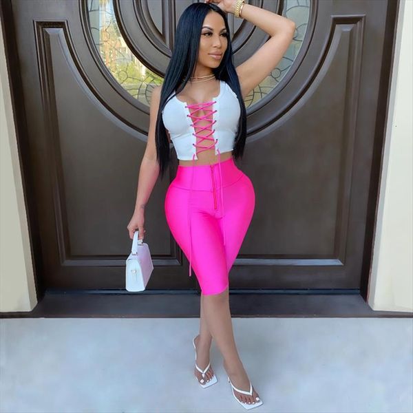 

2 piece sets womens tracksuits outfits summer shorts birthday lace up co ord biker two matching, Gray