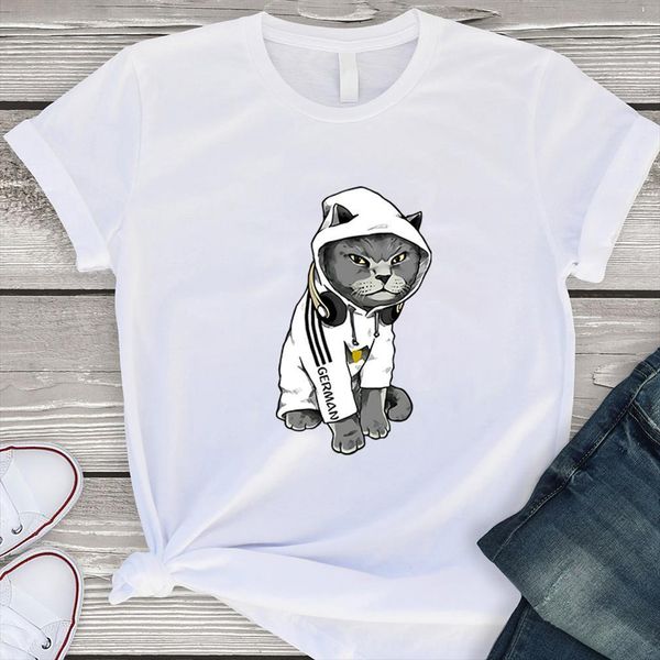 

gorgeous cool cat cosplay mens t shirts printing streetwear vogue comfortable soft fine ropa mujer casual o neck men, White;black