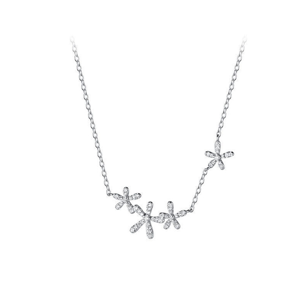 

chains flower necklace cold wind luxury fashion simple clavicle chain 2021 for women weddings party jewelry accessories, Silver