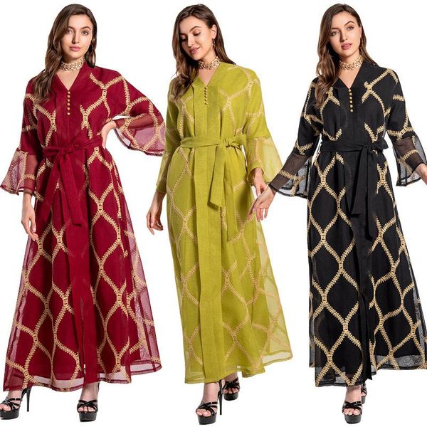 

ethnic clothing dubai muslim women long dress kaftan arab abaya islamic lace mesh patchwork party evening embroidery robe gown ramadan, Red