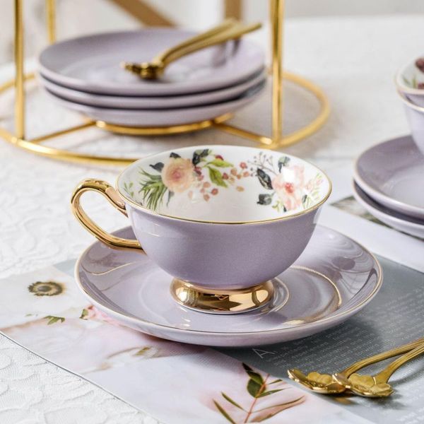 

mugs ceramic coffee cup saucer spoon set camellia decor pattern tea porcelain advanced teacup cafe espresso