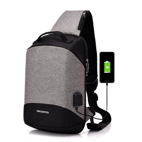 

backpack 2021 male chest package shoulder bag usb charging one worn multi-function guard against theft female