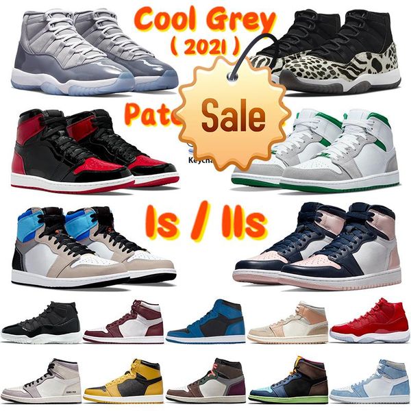 

high cool grey 2022 basketball shoes 11 sneakers jubilee 1 1s patent bred hand crafted dark mocha mid grey green pollen low men trainers i, Black