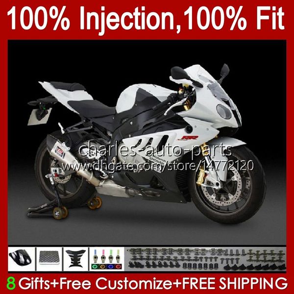 Molde de injeção para BMW S-1000RR S 1000RR 1000 RR S1000-RR 09-14 Bodywork 19NO.112 S1000 RR 2009 2010 2011 2013 2014 S1000RR 09 10 11 12 13 14 Fairas de OEM Branco Preto