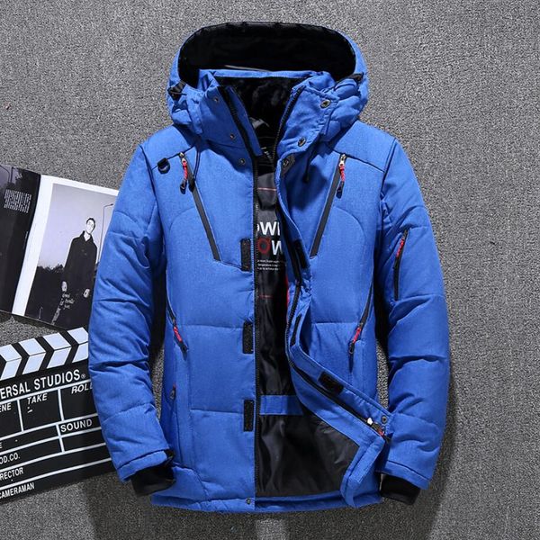 

north winter men down jackets parka the warm goose down coats soft shell hats thick outdoor outerwear face male clothing jacket, Black;brown