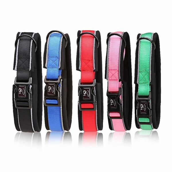 

safety reflective pet dog collar neoprene and nylon lead harness for dogs collars & leashes