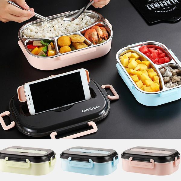 

dinnerware sets 304 stainless steel lunch box bento with compartment tableware microwave japanese kids container