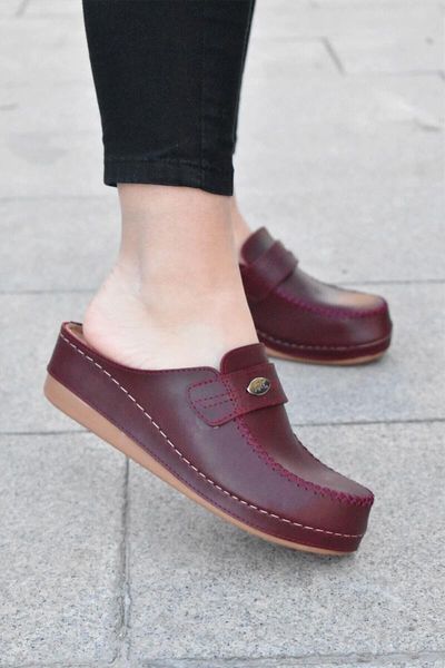 

slippers women's wedge heel claret red a0384014z.21k-bordo, Black